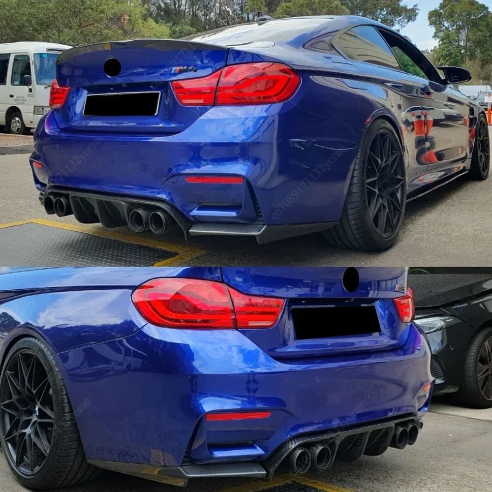 Car Rear Bumper Diffuser Spoiler Lip Splitter Rear Bumper Lip Protector For BMW M3 F80 M4 F82 F83 2014-2020 ABS Bodykit Tuning