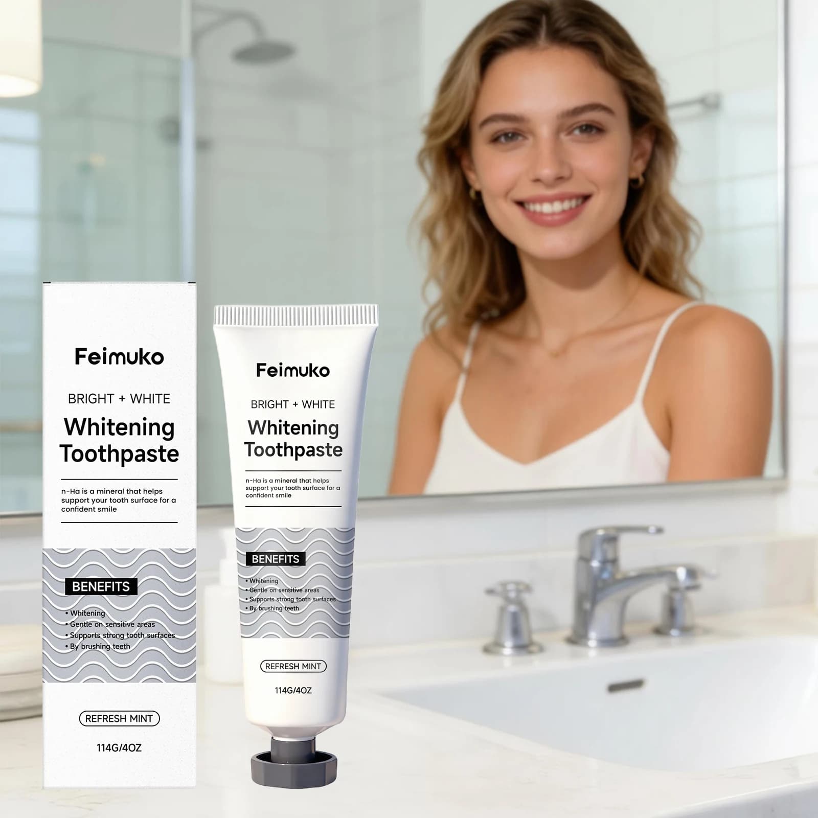 Dentifricio Delicate for the Cleansing of the Tooths, Removing of the Macchies, Reduction of the Bad breath, Protection of the Magive, Hygiene Oral Refreshing, Dentifricio Sbiancante