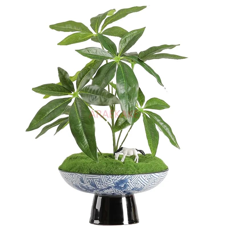Alberi della fortuna, piante decorative da interno, bonsai, fiori finti, piante verdi biomimetiche, piccole piante in vaso, ornamenti