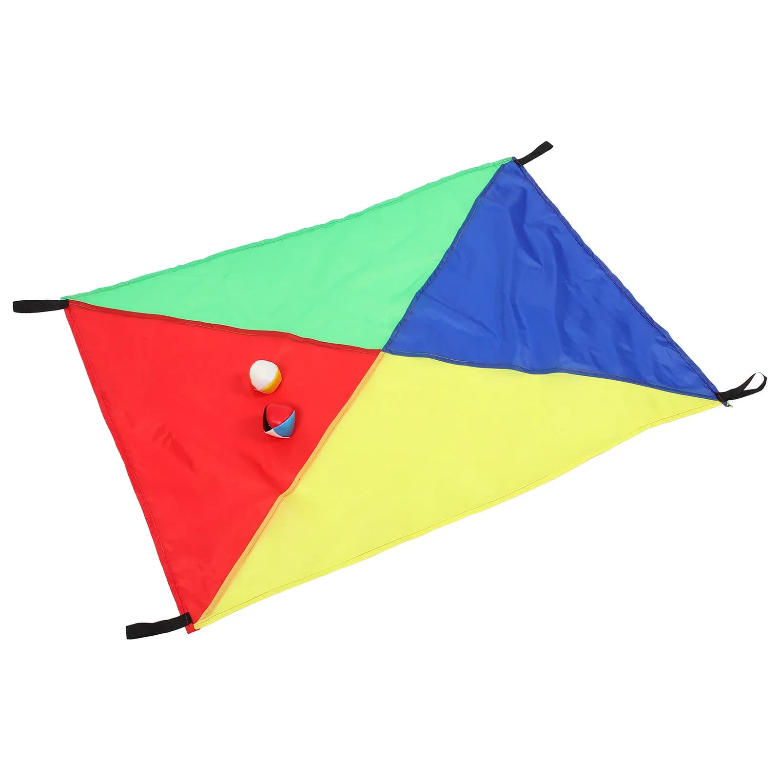 1Set Rainbow Umbrella Children Sensory Integration Fitness Equipment Outdoor Plaything 1 Cloth 2 Balls Colorful Kids Educational