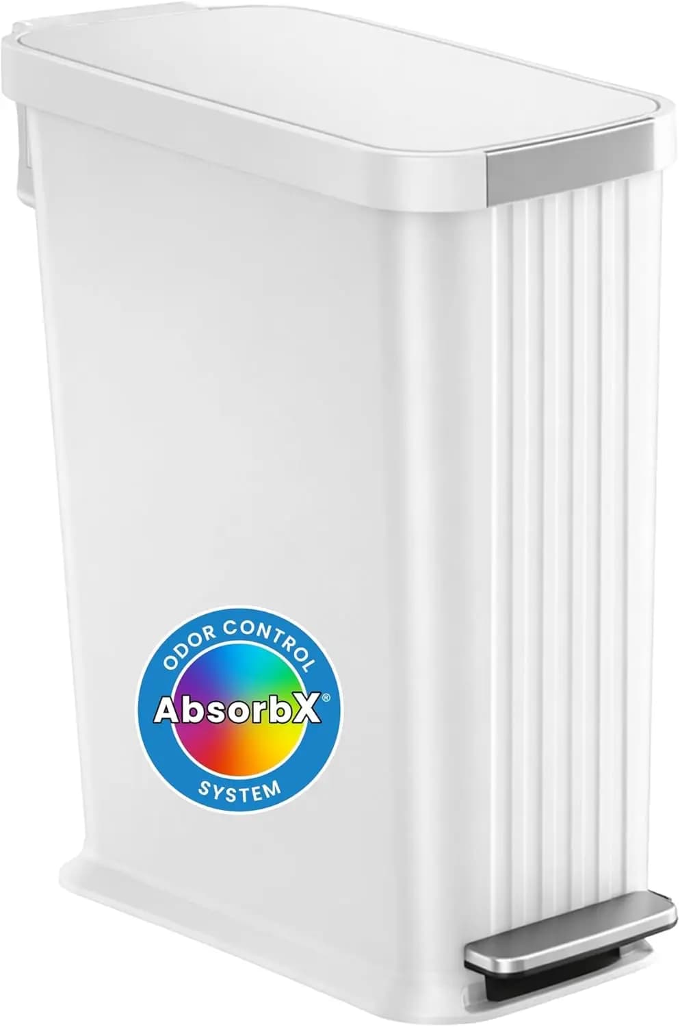 Cestino per Rifiuti da Cucina SoftStep 50 L / 13,2 Galloni con Pedale, Filtro Antiodore, Contenitore per Riciclaggio Interno Resistente agli Urti, in Acciaio Inossidabile