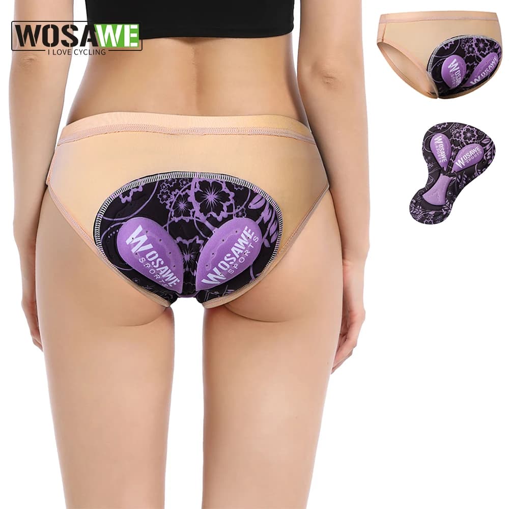 WOSAWE underwear cycling woman 3D padded shockproof Mountain MTB shorts riding bike Sport underwear pants S-2XL
