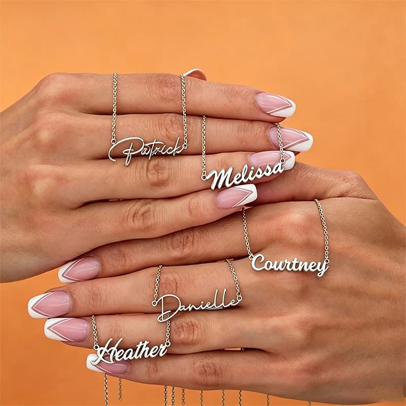 Personalized Your Name Pendant Simple Necklace Gift Stainless Steel Woman Girls Fashion Name Customized Choker Necklace Jewelry