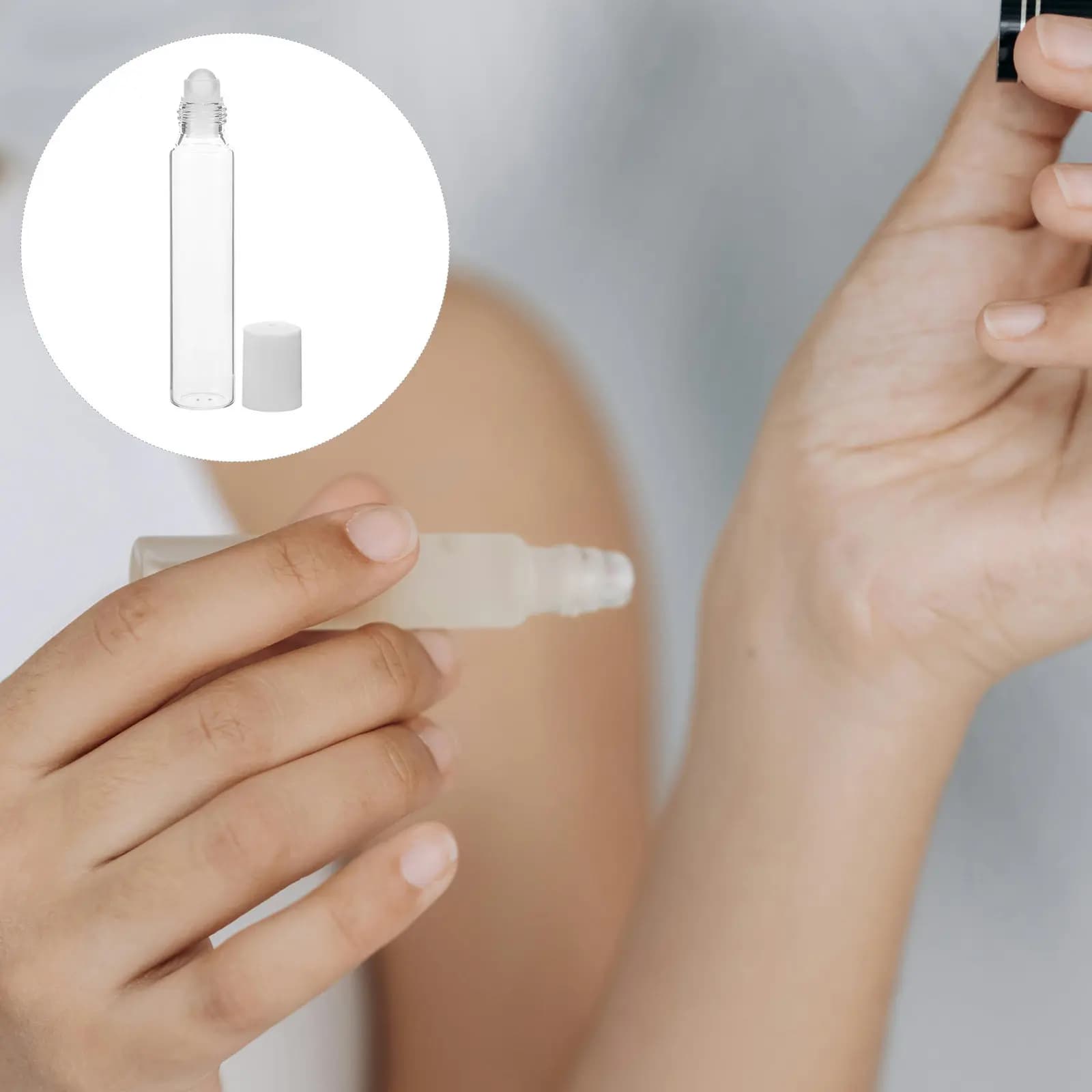 5 flaconi in vetro per oli essenziali, contenitori ricaricabili a prova di perdite da 20 ml, per dispenser di profumo da viaggio per aromaterapia