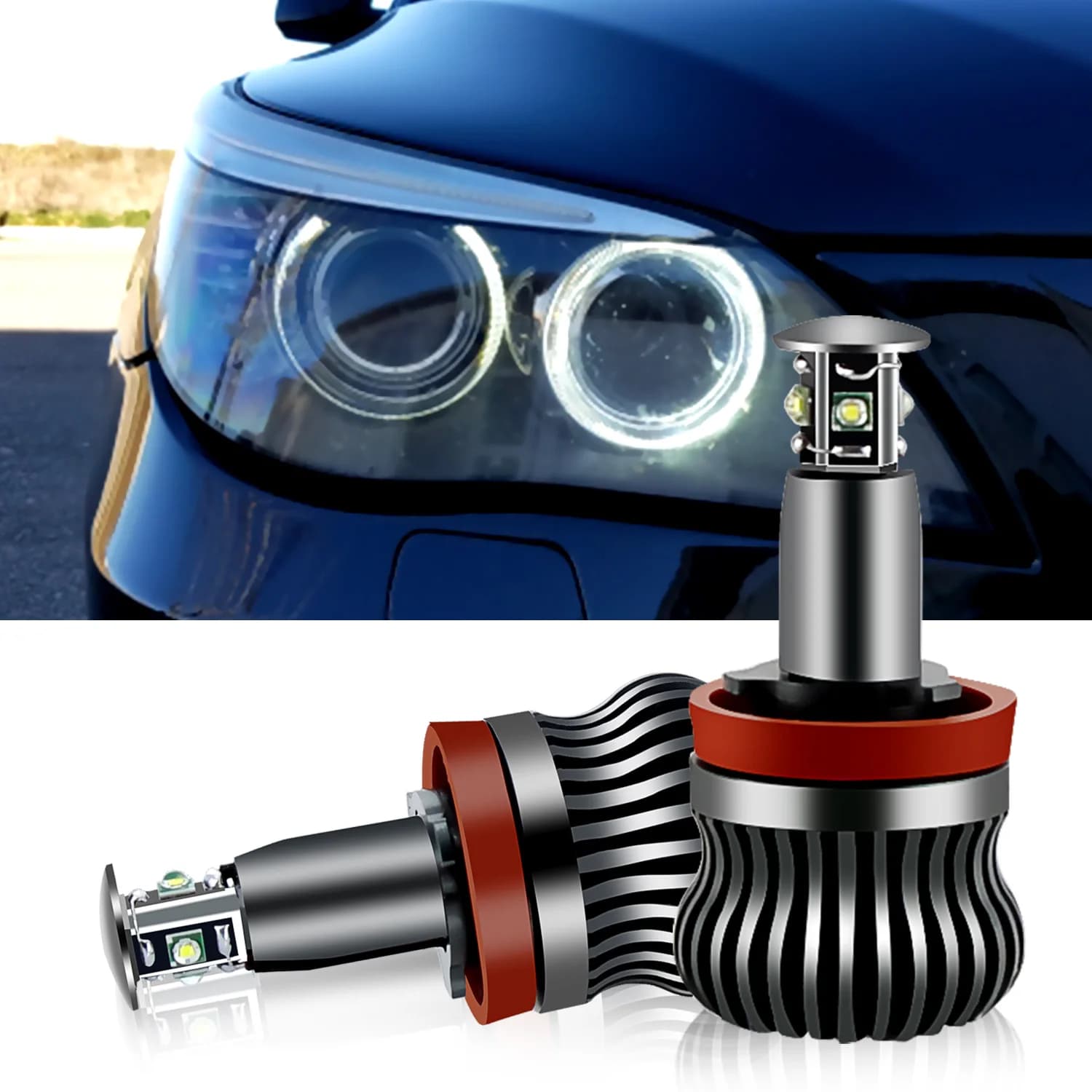 2 Pezzi H8 20W LED Angel Eye Halo Ring Marker Luce Laterale Faro per BMW E82/E87 E90 E91 E92 E93 E60 E61 E63/E64 F01/F02 E84 E70