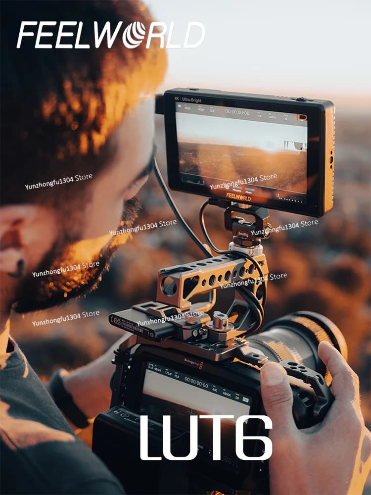 FEELWORLD LUT6 2600 nit Touch screen HDR 3D LUT da 6 pollici sul campo della fotocamera Monitor DSLR con forma d'onda VectorScope per Youtube Live