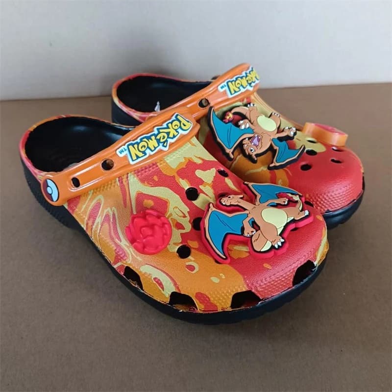 Anime Pokemon Charizard Men Non-Slip Home Shoes Slipper Cartoon Sasuke Cave Shoes Slippers Outdoor Travel Beach Sandals Gift