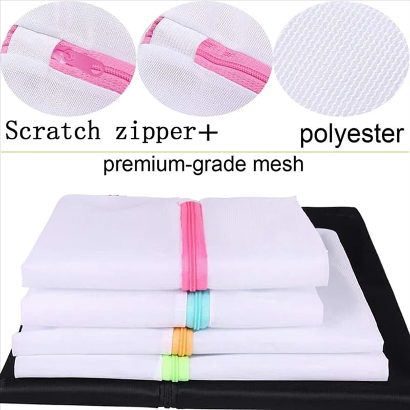 ABWP-Set of 5 extra large mesh-1 linen bags, 2 large and medium for blouses, socks, underwear