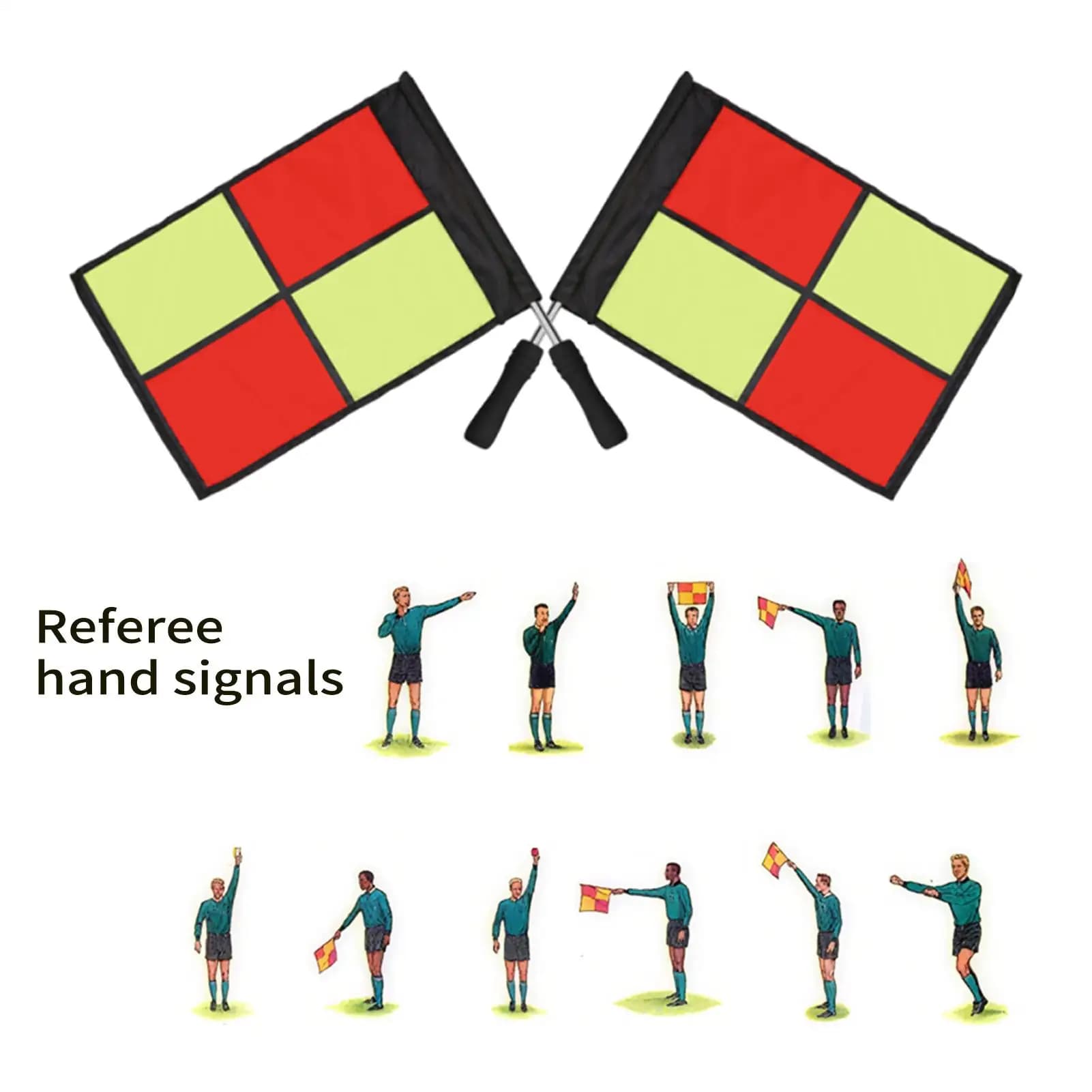 Referee Flags Soccer High-Visibility Lightweight Non-Slip Grips Match Football Linesman Flags For Volleyball Sports Match
