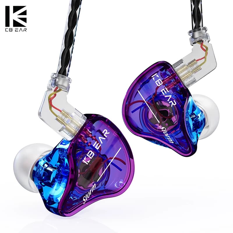 KBEAR Storm Single Dynamic Driver Monitor In-ear 2pin Wired auricolare HiFi cuffie Jazz Rock Music Headset Fashion Earbud NEON