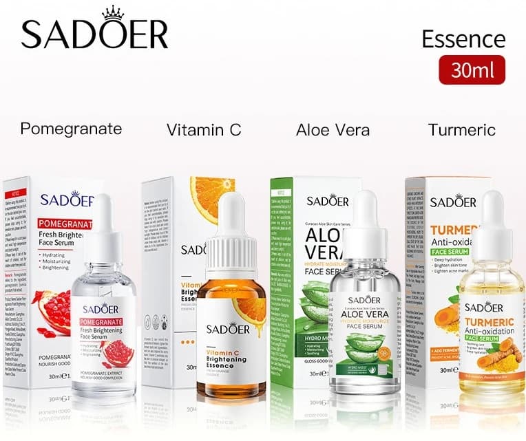 SADOER Siero alla vitamina C e niacinamide 30 ml, schiarente e idratante con acido ialuronico, trattamento viso