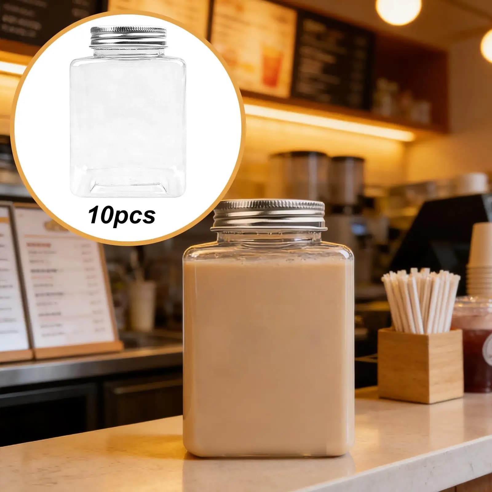 Bottiglie Vuote per Succhi da 500ml, Contenitori per Bevande a Prova di Perdite, Borracce in PET per Uso Commerciale, Domestico e per Feste