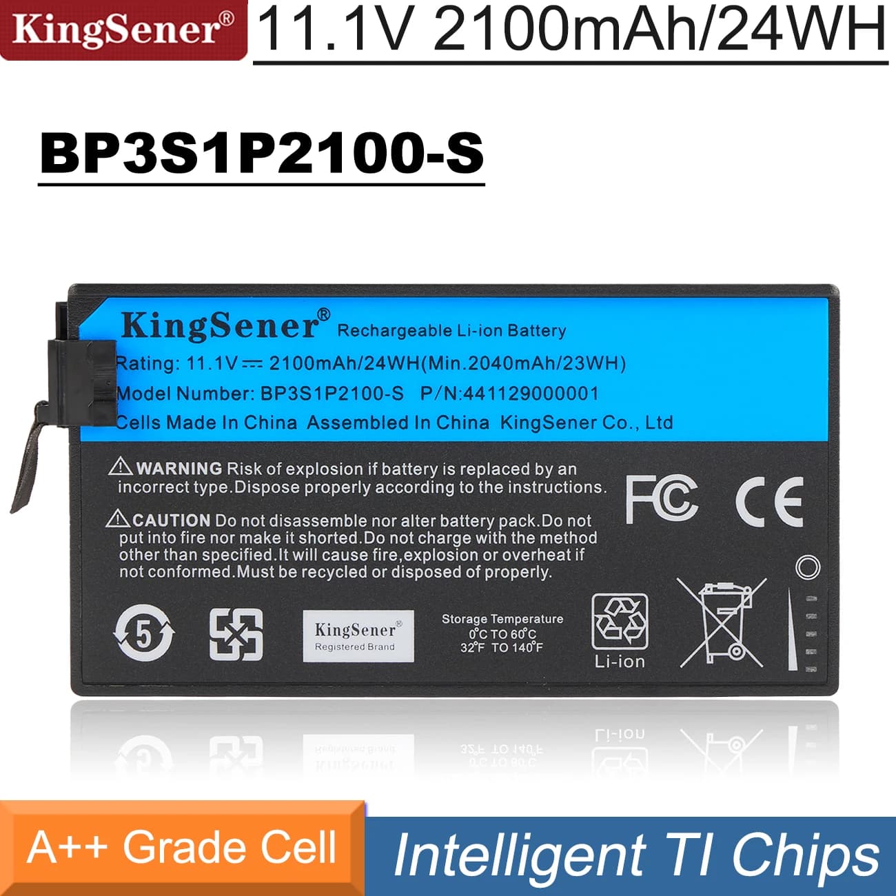 KingSener BP3S1P2100-S Batteria per laptop da 2100 mAh per notebook robusto Getac V110 BP3S1P2100 441129000001 11,1 V 24 WH 3 celle