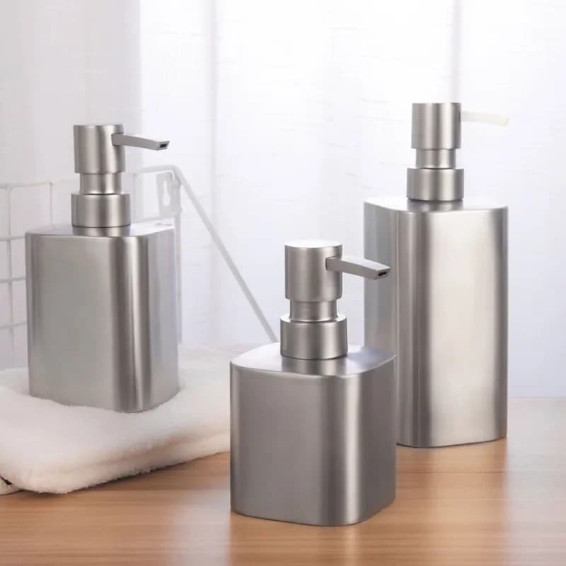 Dispenser di sapone nordico Shampoo per la casa in acciaio inossidabile Bottiglie di gel doccia Dispenser per braccialetti Accessori per il bagno Contenitore per liquidi