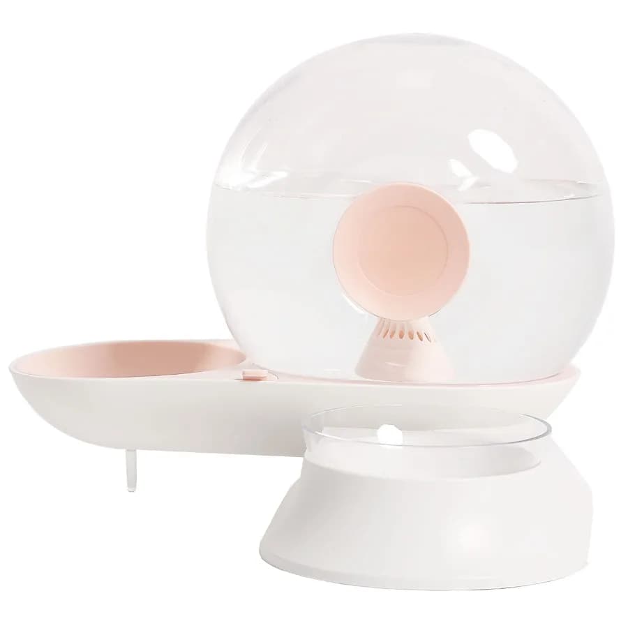 2-in-1 Gravity Pet Filtered Water Dispenser and Bowl - Snail Shaped Design for Convenient Feeding and Hydration