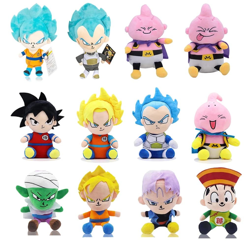 20 centimetri Dragon Ball Giappone Anime Giocattoli di Peluche Super Saiyan Goku Vegeta Majin Bu Figura Del Fumetto Bambole di Peluche Bambino Compleanno Regalo di Natale