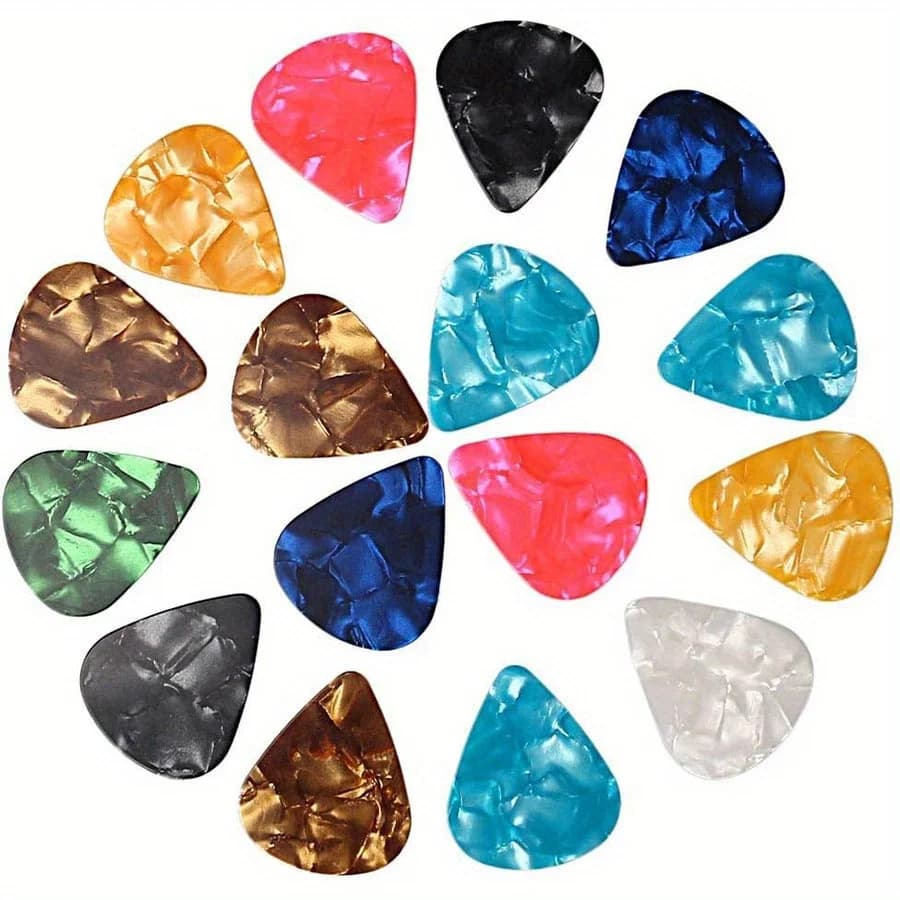 Plettri per chitarra in celluloide da 5-100 pezzi 0,5 mm Plettri standard Colori assortiti per chitarra acustica/elettrica Basso Mandolino JXB
