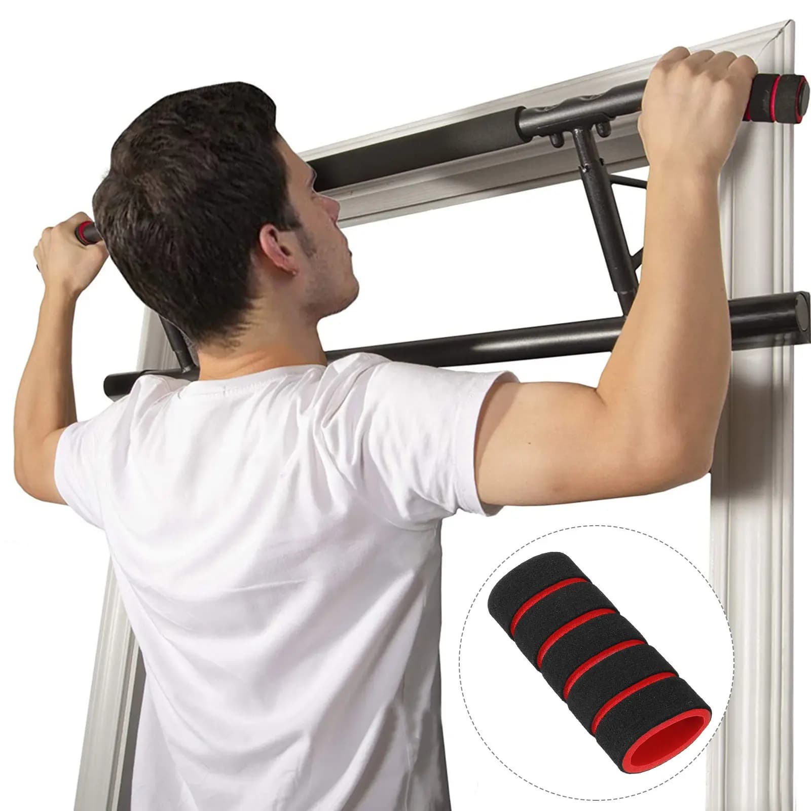 3Pcs Anti-Skid Pull-Up Bar Handle Covers Soft Sponge Material Door Frame Protector Home Gym Fitness Equipment Foam Sleeve Set