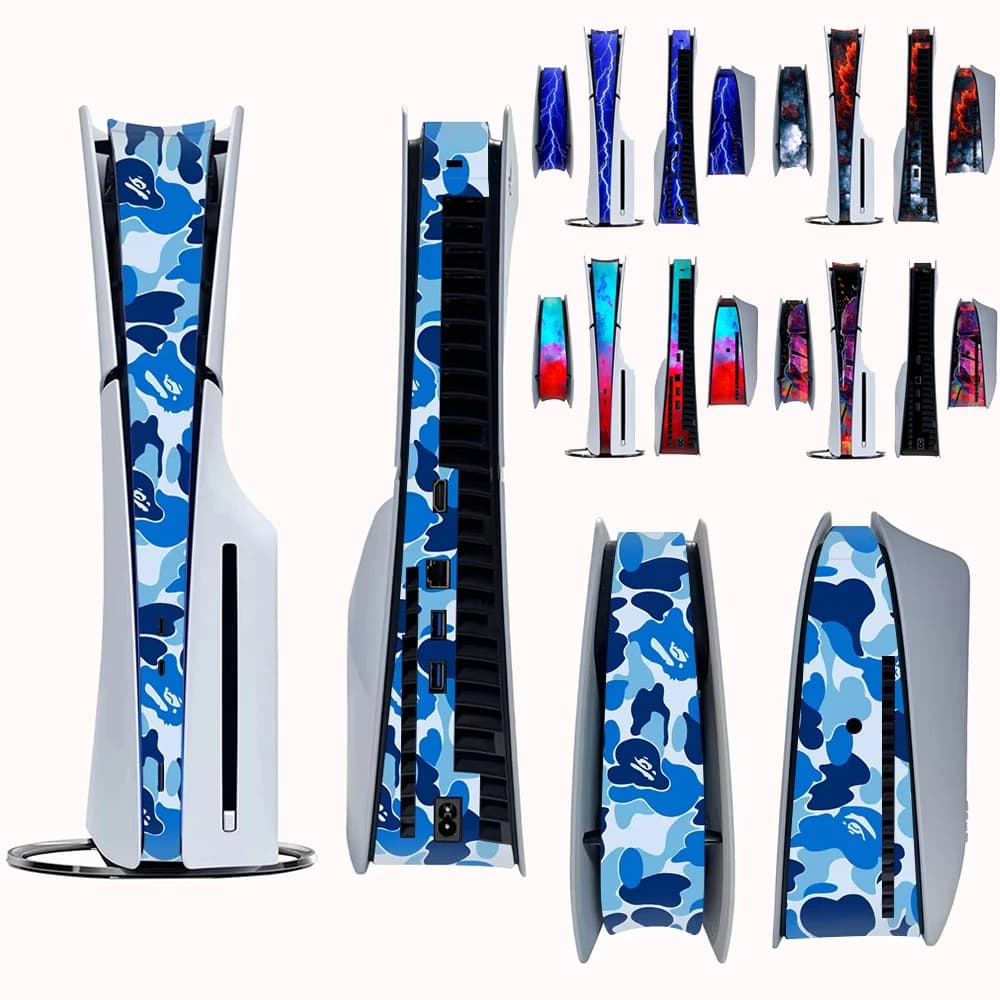 Adesivo protettivo per pelle centrale con striscia decorativa per disco sottile PS5 e guscio per console di gioco digitale per accessori PlayStation 5 Slim