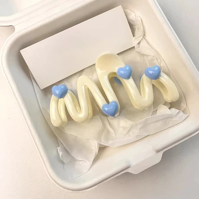 Fermaglio per capelli a forma di cuore, carino e semplice, versatile, grande, per donne e ragazze, fermaglio a forma di squalo, accessori per capelli, regalo.