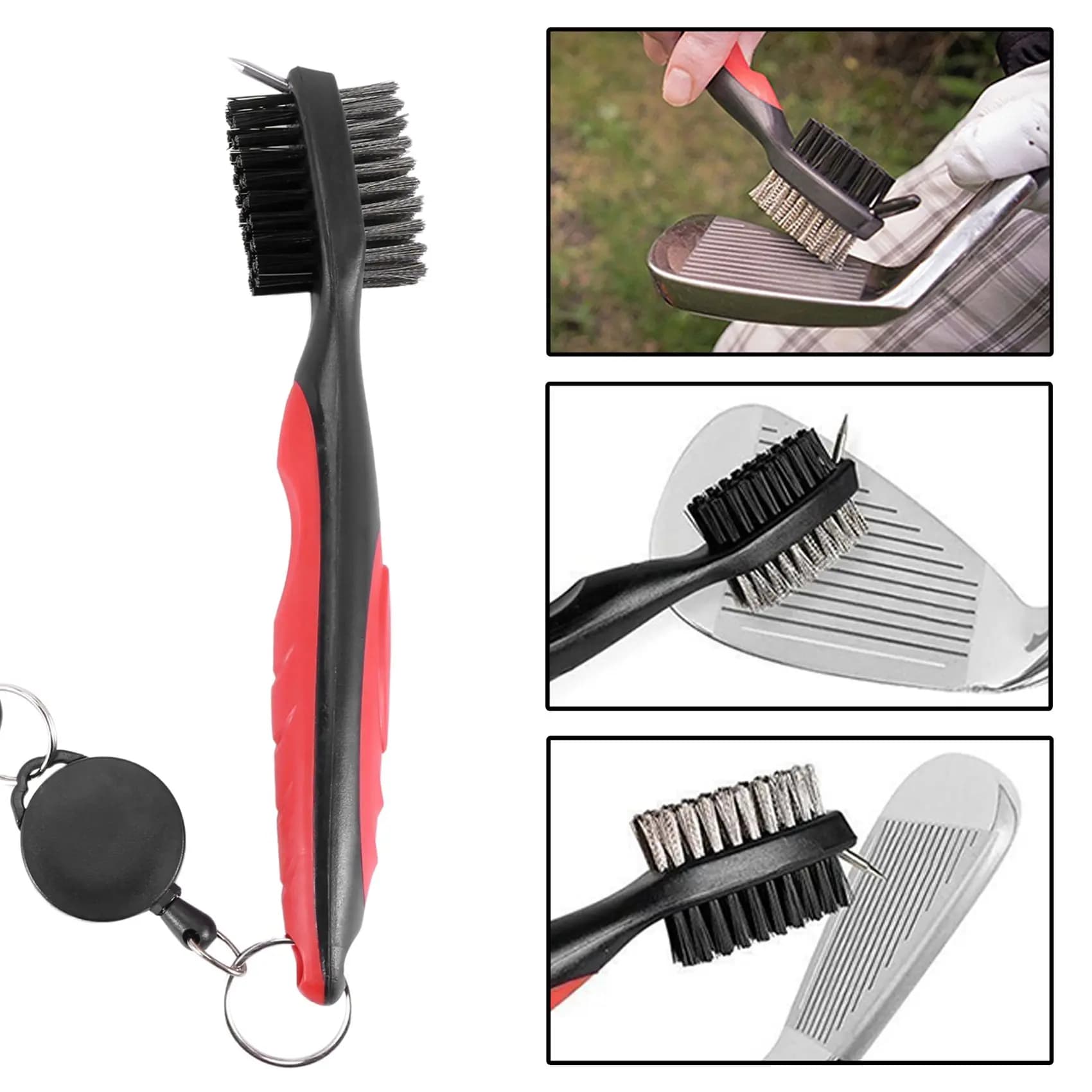 【Supernew】Golf Groove Sharpener Tool Golf Club Groove Sharpener And Retractable Golf Club Brush For Golfers Practical And Clean