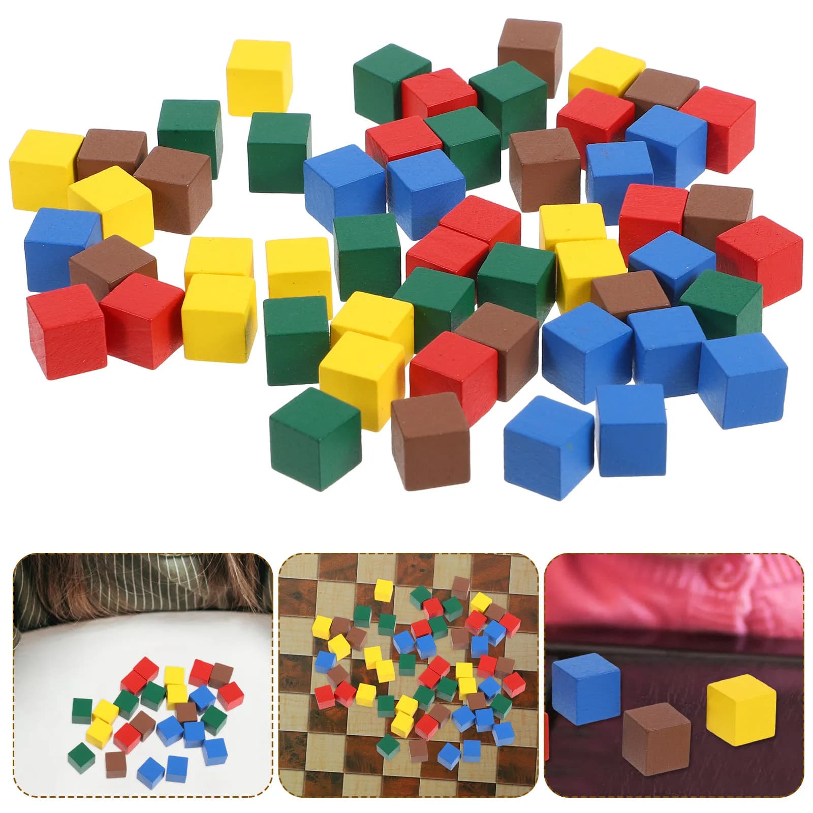100 Pezzi di Scacchi in Legno Massello 1x1cm, Cubi Leggeri in Miniatura per Giochi da Tavolo, Pezzi di Ricambio per Dama e Giochi a Tema