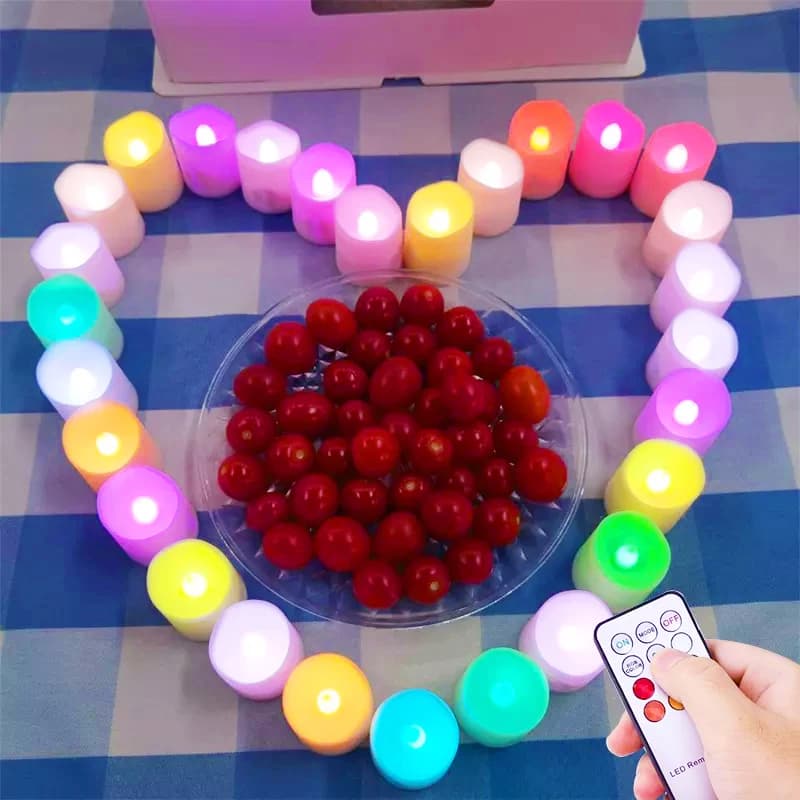 Candela LED Ricaricabile Senza Fiamma, Luce a LED con Telecomando e Timer per Decorazione Casa, San Valentino, Feste, Stanza, Candela Colorata