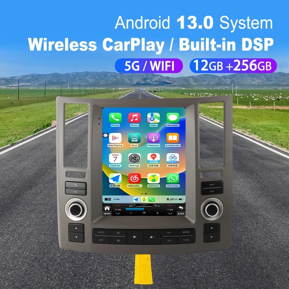 9.7 pollici 8 core Per Tesla Per Infiniti FX35 FX45 2006-2009 Autoradio Lettore Multimediale Android 13 Auto di Navigazione GPS Senza Fili