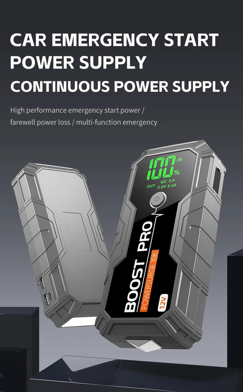 Power Bank 4000A Avviatore d'Emergenza Portatile, Caricabatterie per Auto 12V, Dispositivo di Avviamento Automatico, Starter di Emergenza per Batteria Auto