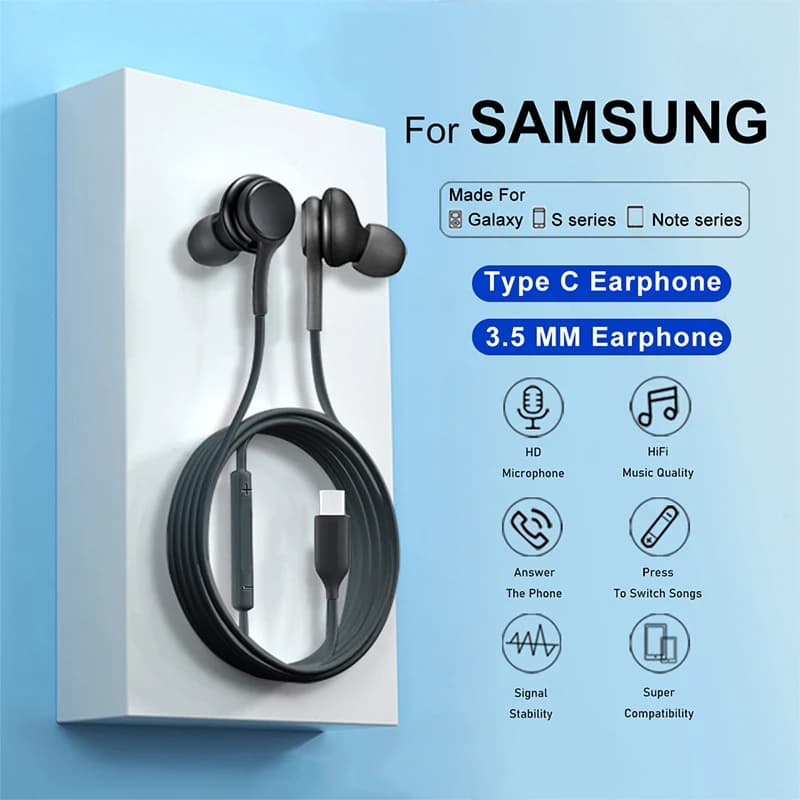 HOMEFISH USB-C cable with Microphone, HiFi Stereo sound, Anti-Group cable, Type-C, 3.5mm, 2 Models