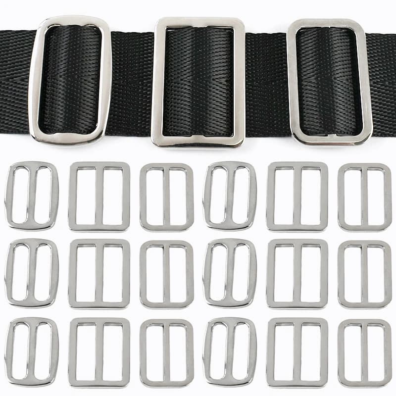 10 Pezzi Fibbie ad Anello in Metallo da 25/32/38/50mm, Fibbia Scorrevole Tri-Glide per Borsa, Ganci di Chiusura per Regolazione Cinghie Borsa, Accessori Hardware Fai-da-te
