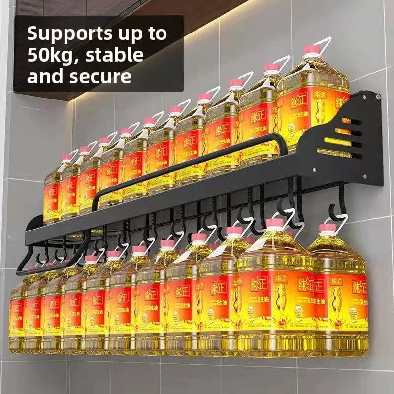 Space Saving Kitchen Storage Rack Aluminum Wall Mounted Utensil Holder Knife Organizer No Drilling Required Utensil Caddy