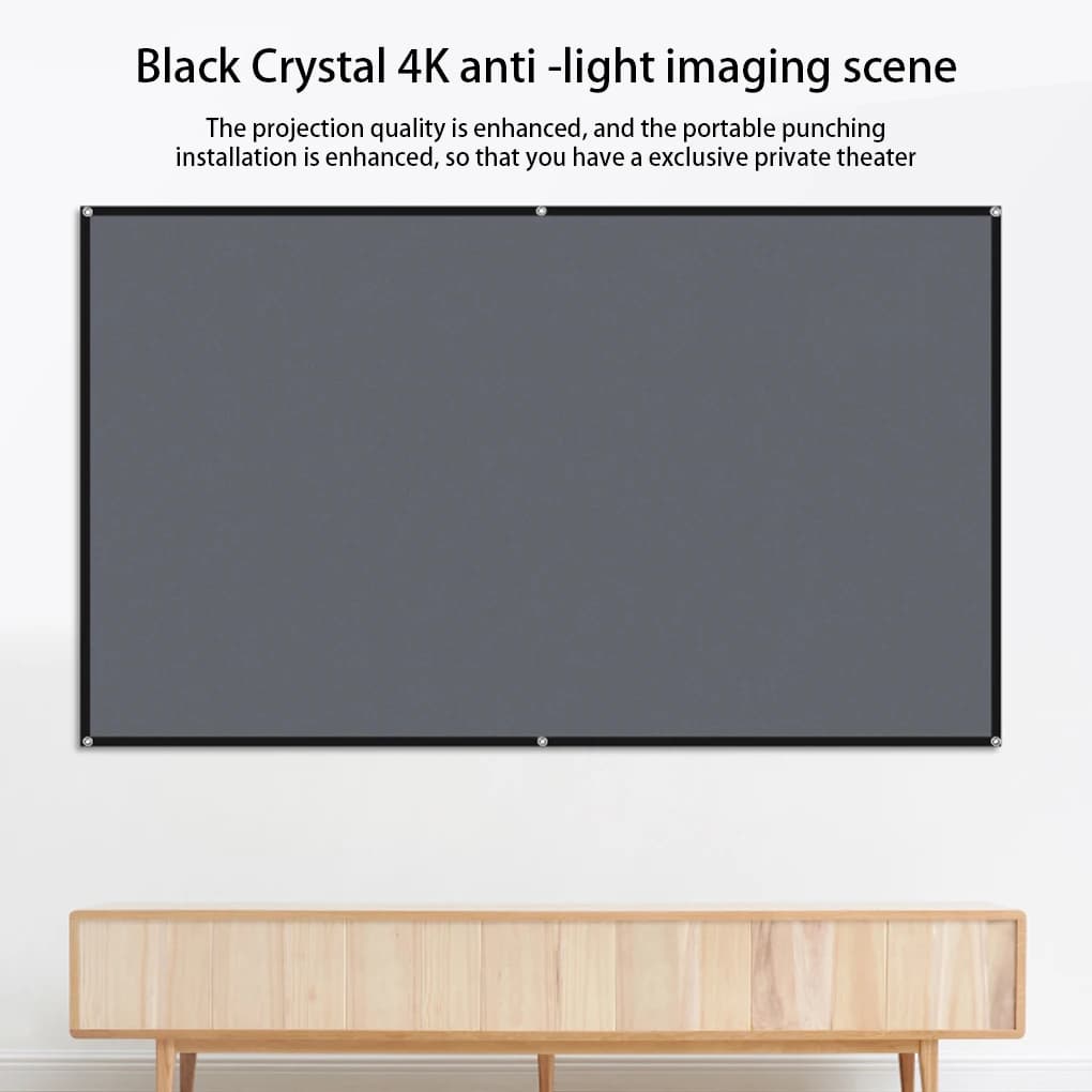 Schermo di proiezione 4K ad alta definizione con design a gancio per schermo anti-luce in metallo da 60-133 pollici adatto per proiettori a basso lume