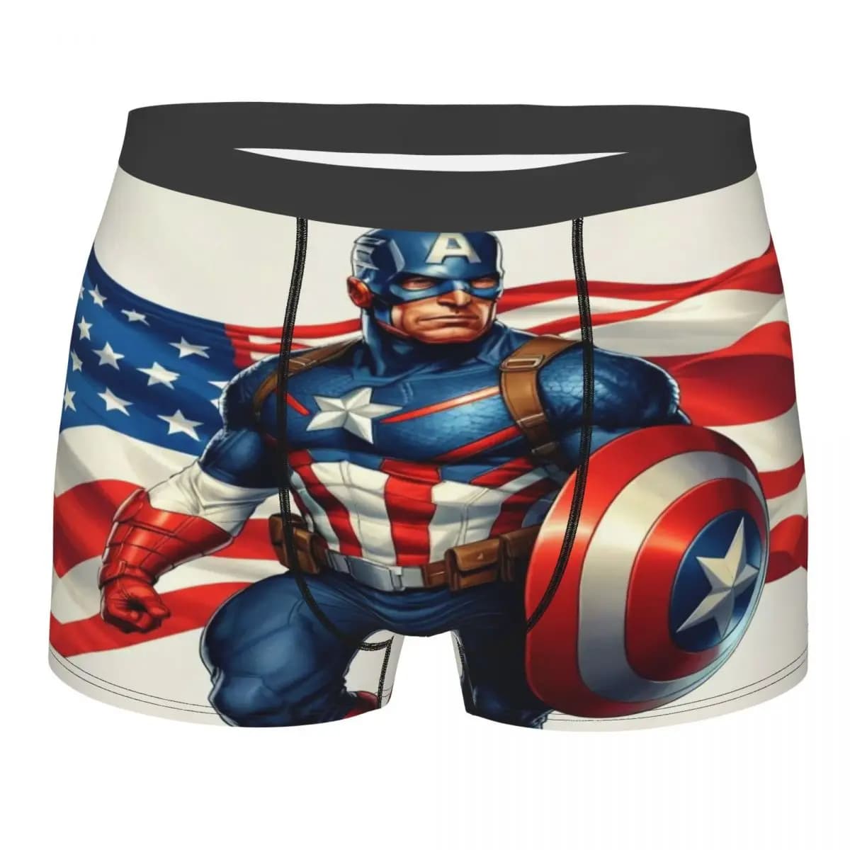 Intimo da uomo personalizzato Captain America Movie, boxer traspiranti, pantaloncini, mutande