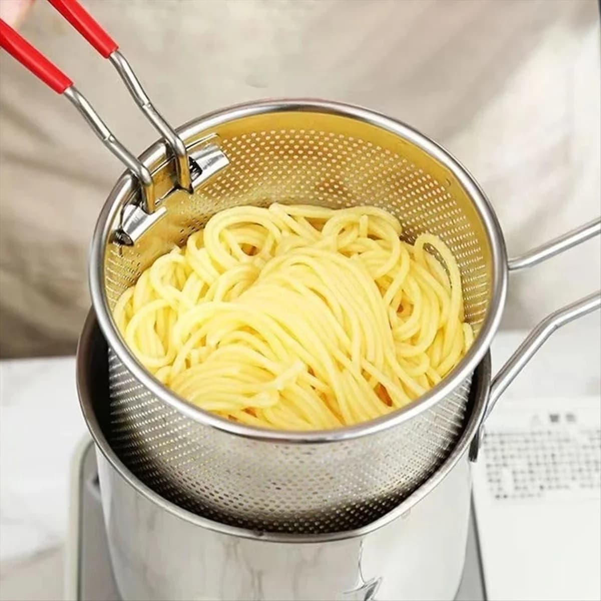 Small Frying Pan with Frying Basket Stainless Steel Frying Pan