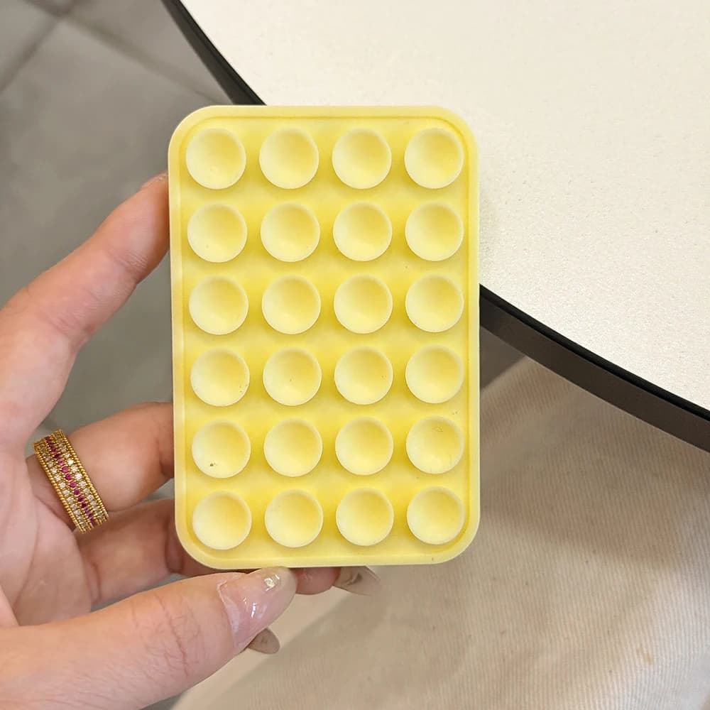 MagSafe Compatible Phone Holder, 24pcs Silicone Suction Cup Selfie Stand, Heart Square Grip, Hands-Free iPhone Accessory