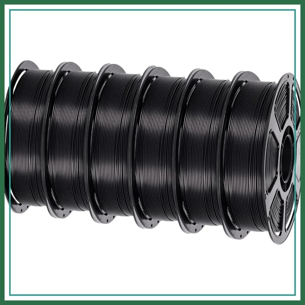 Confezione di Filamenti PLA+ 6KG, PLA Pro per Stampanti 3D, Precisione Dimensionale +/-0,02mm, Confezionati Sottovuoto, Neri, 6 Bobine da 1KG Ciascuna