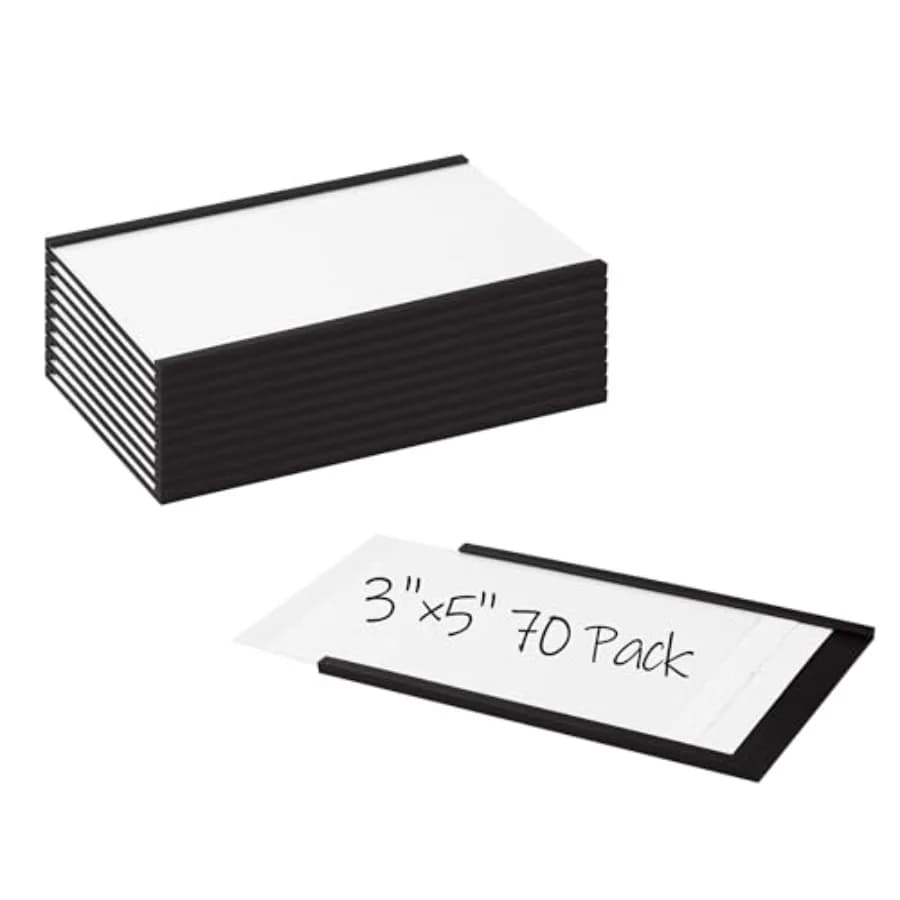 Portaetichette magnetici a canale C 3" x 5" - Targhette magnetiche per aule, uffici, scaffali, contenitori, biblioteche, supermercati