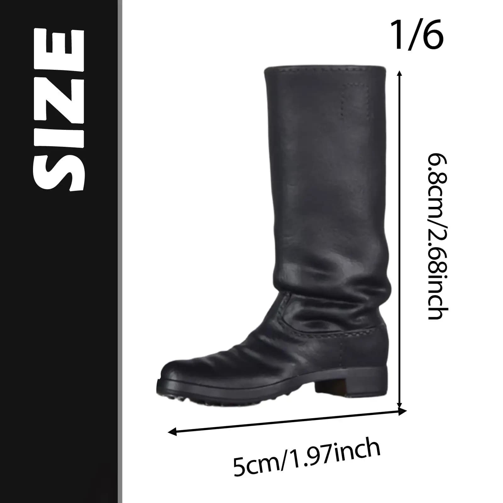 1/6 Woman's Knee High Boot Footwear Retro Fashion Classic Mini Knight Boots Doll Shoes for 12'' Action Figures Body Costume