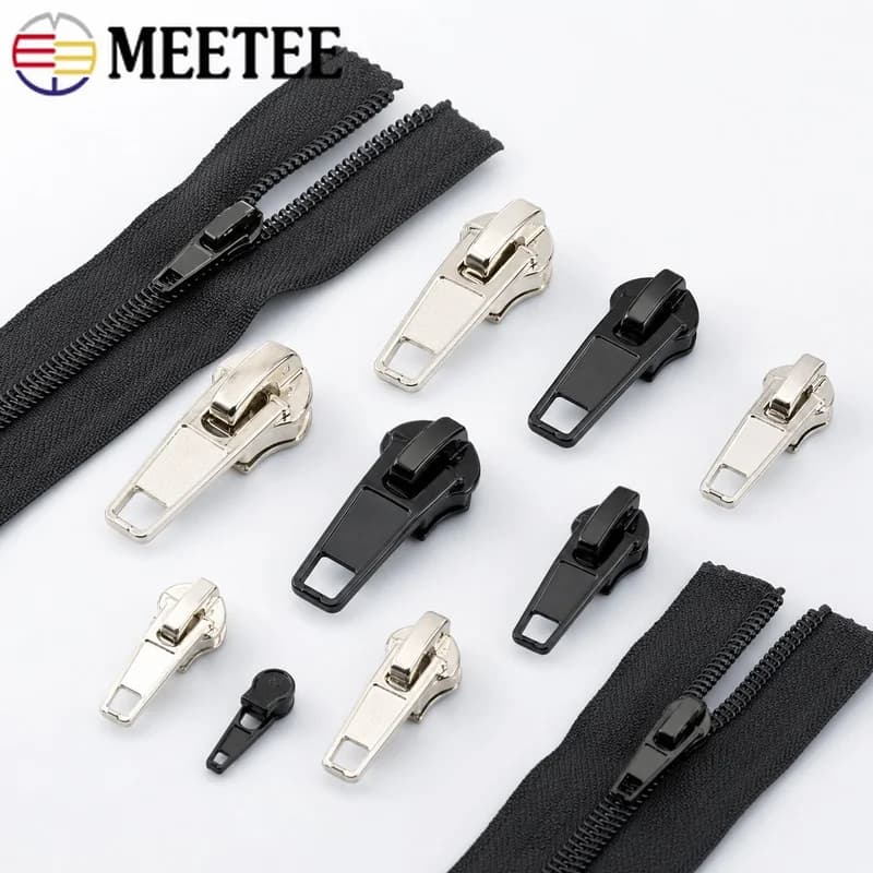 30/50Pcs 3#5#8#10# Nylon Zipper Sliders Auto Lock Puller Replacement Zip Heads Trousers Bag Sewing Repair Accessory Tailor Tool