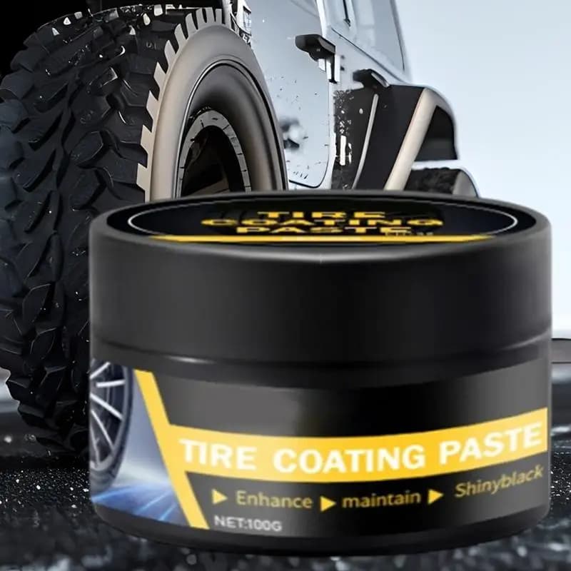 nuovo 100g Cera per rivestimento di pneumatici Ricostruzione di pneumatici per auto e crema per placcatura di pellicola Lucentezza per pneumatici Cera per rivestimento Parti in gomma per auto Pasta lucida