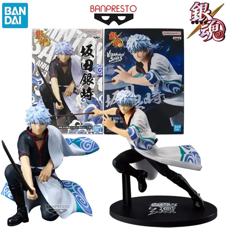 In Stock Bandai Banpresto GINTAMA Anime Character Sakata Gintoki Anime Action Figures Model Toys desktop Ornament collect Gifts
