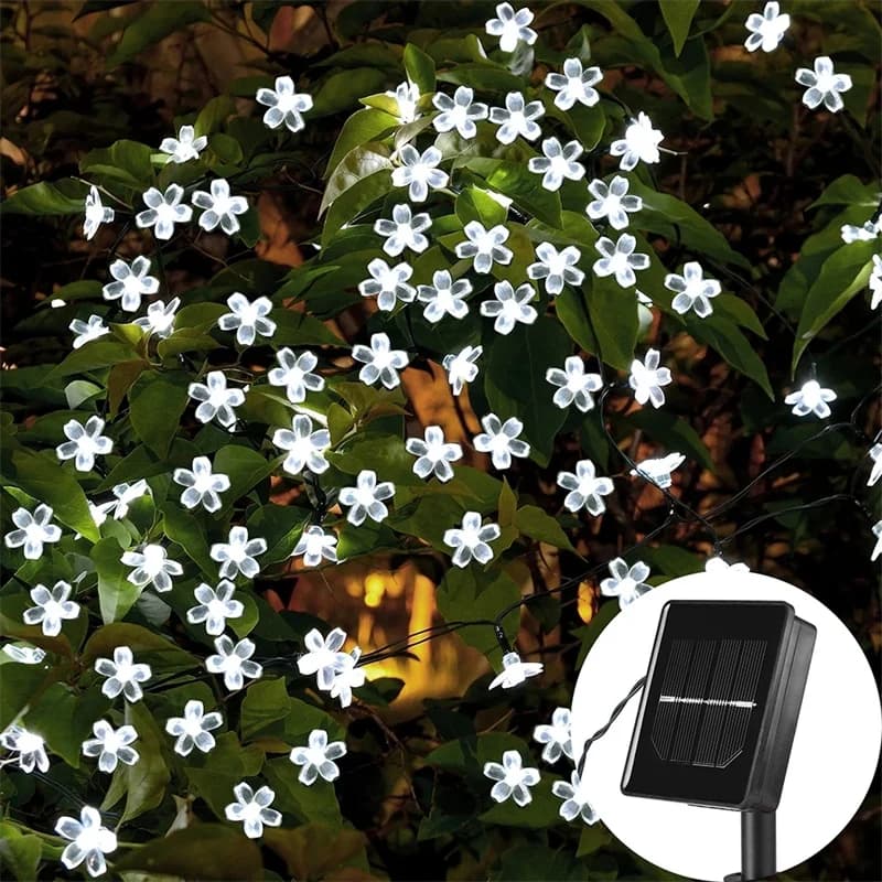 Luci da giardino a LED per esterni con 8 modalità di fiori di ciliegio, decorazioni per matrimoni, luci da giardino a LED, decorazioni per feste di Natale