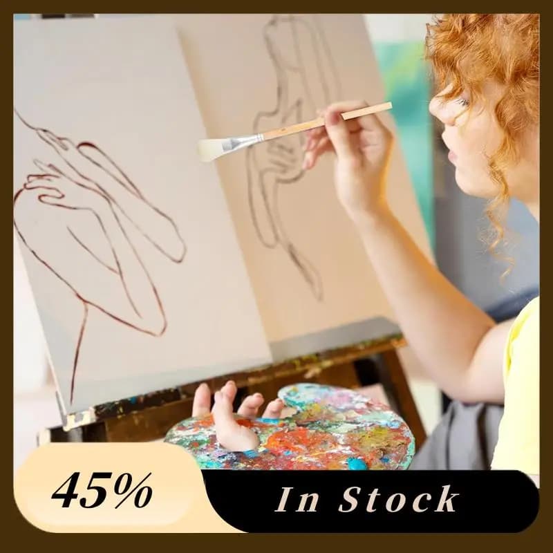 2025 Trendmop Brush For Acrylic Painting, Assorted Size Acrylic Paint Brush Set Blending Mop Brushes With Wooden Handle