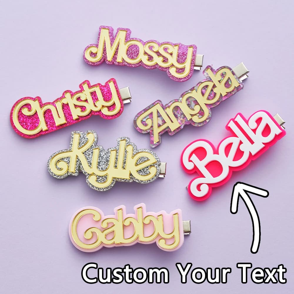 Hair clip with custom name: cutter with custom engraved name - Hair accessory with exclusive custom name for daily styling and gifts