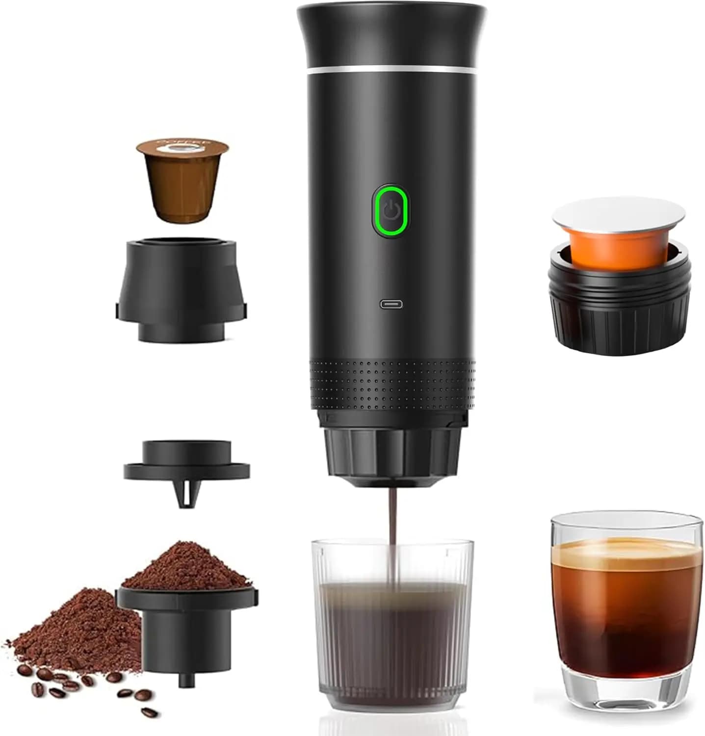 Portable Espresso Self-Heating USB Electric Portable Travel Espresso Coffee Machine For Car Camping Office