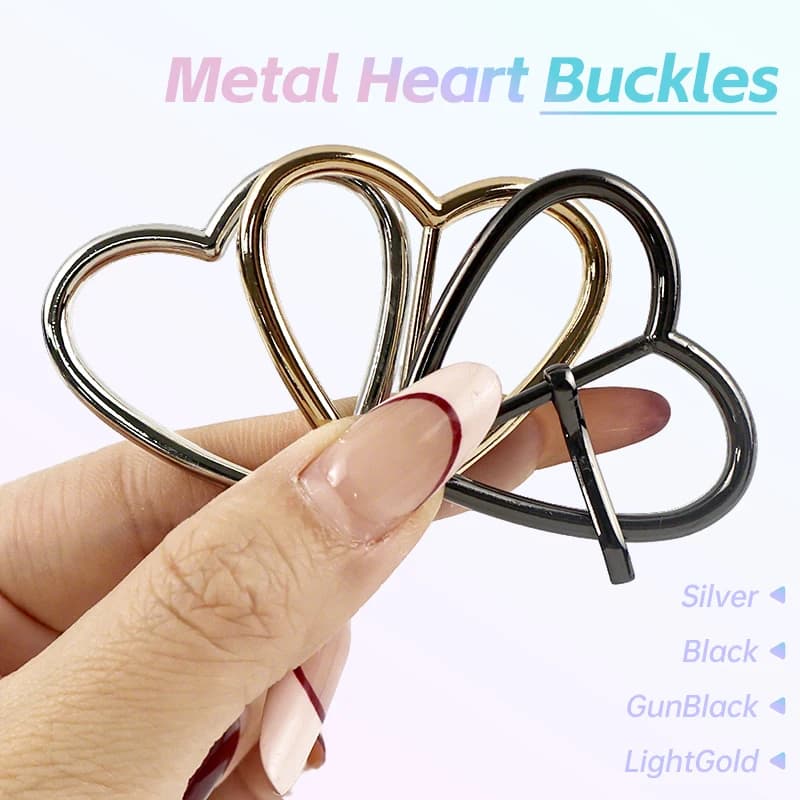 5/10 Pezzi Fibbie Metalliche a Cuore da 20/25/30/35/40mm per Cinture, Borse, Cinghie, Anelli, Fibbie a Perno, Cinghie Regolabili, Ganci e Accessori