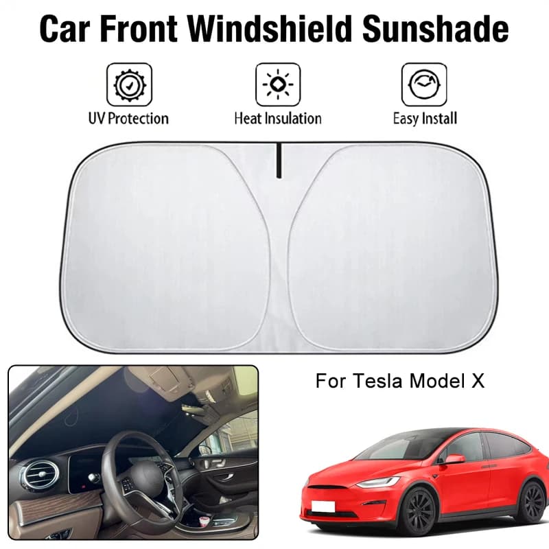 Parasole per parabrezza anteriore per Tesla Model X, protezione UV, isolamento termico, accessori per la protezione solare degli interni auto