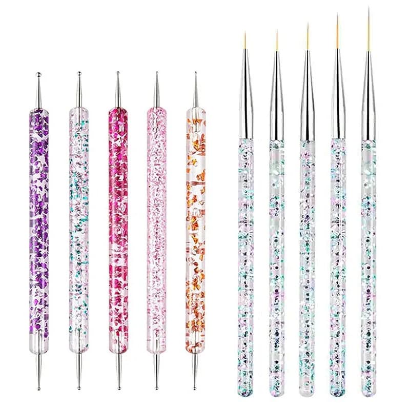 8/10/13/15 Pz/lotto Pennelli per Nail Art Set Set di penne per unghie Nail Art Liner Brush Nail Art Strass Accessori per gioielli Penna Manicure