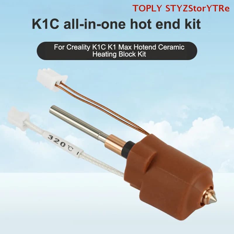 Blocco Riscaldante in Ceramica e Ugello a Sostituzione Rapida Creality K1C K1 Max; Componenti Superiori per Stampanti 3D per una Resistenza Ottimale al Calore del Hotend